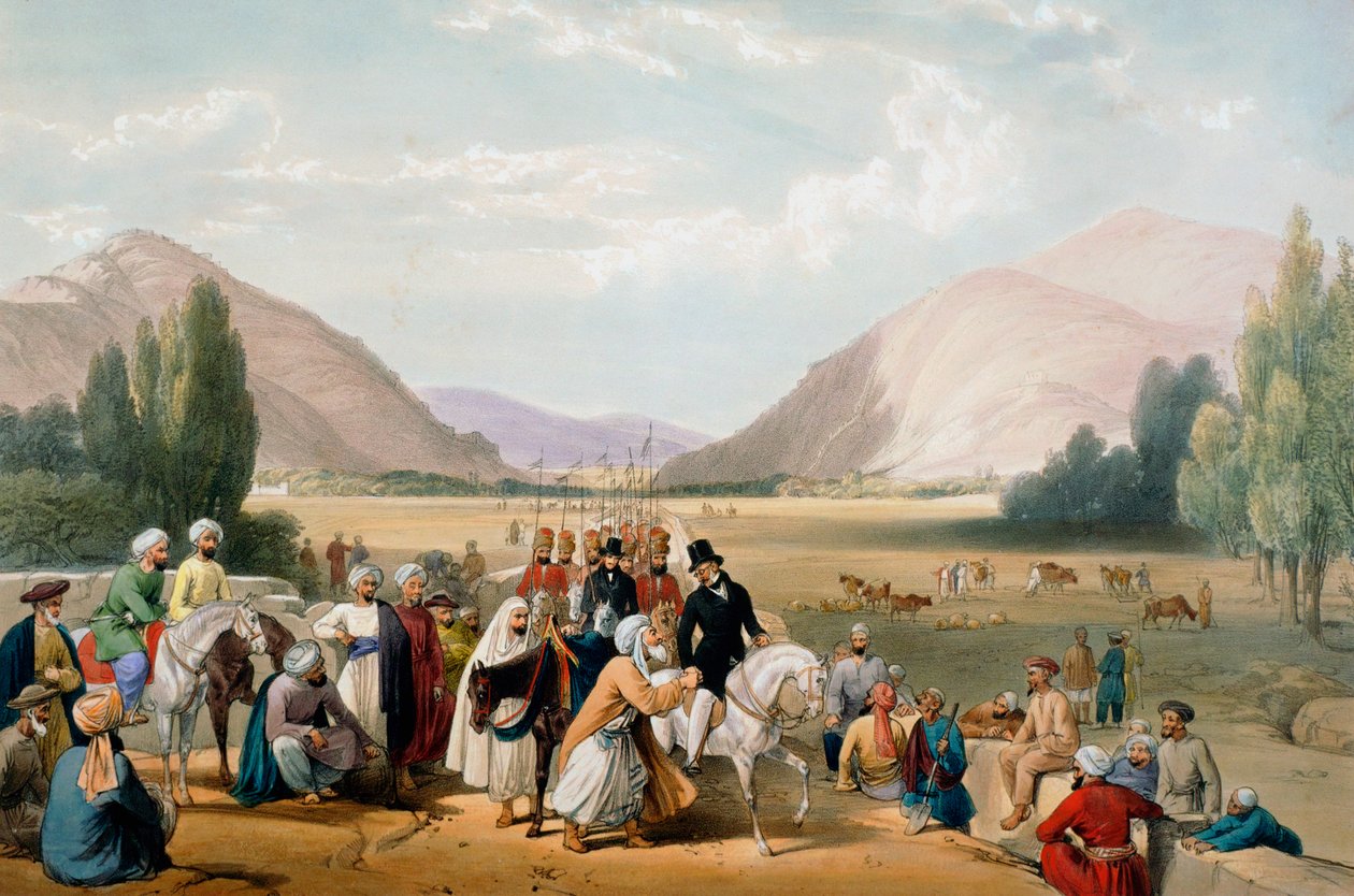 Dost Mohammad Khanin antautuminen, Kabul, ensimmäinen englantilais-afganistanilainen sota, 1838-1842 tekijältä James Atkinson