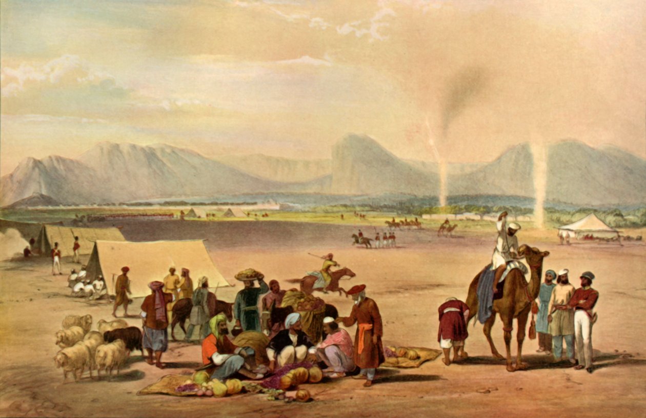 Kandaharin kaupunki etelästä Baba Wali -vuorelle päin, n. 1840, 1901. tekijältä James Atkinson
