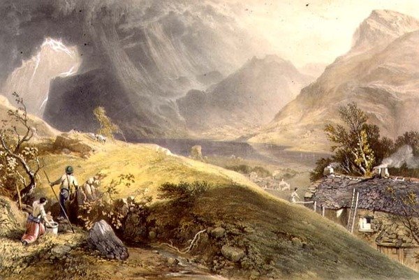 Lake Buttermere, Englannin järvialueesta tekijältä James Baker (after) Pyne