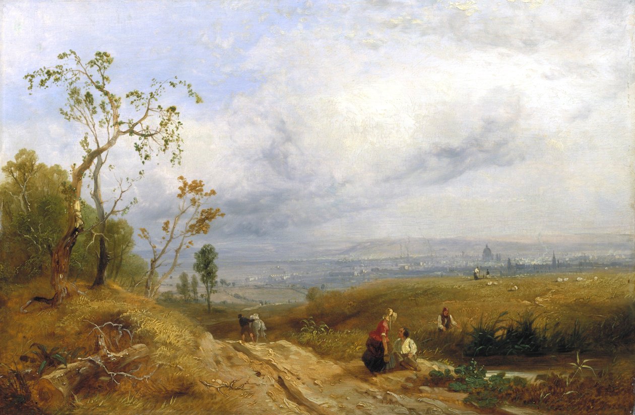 "Pilkitys metropoliin Hampstead Heathistä", 1841 tekijältä James Baker Pyne