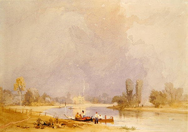 Syon House, Thamesissa (akvarelli paperille) tekijältä James Baker Pyne