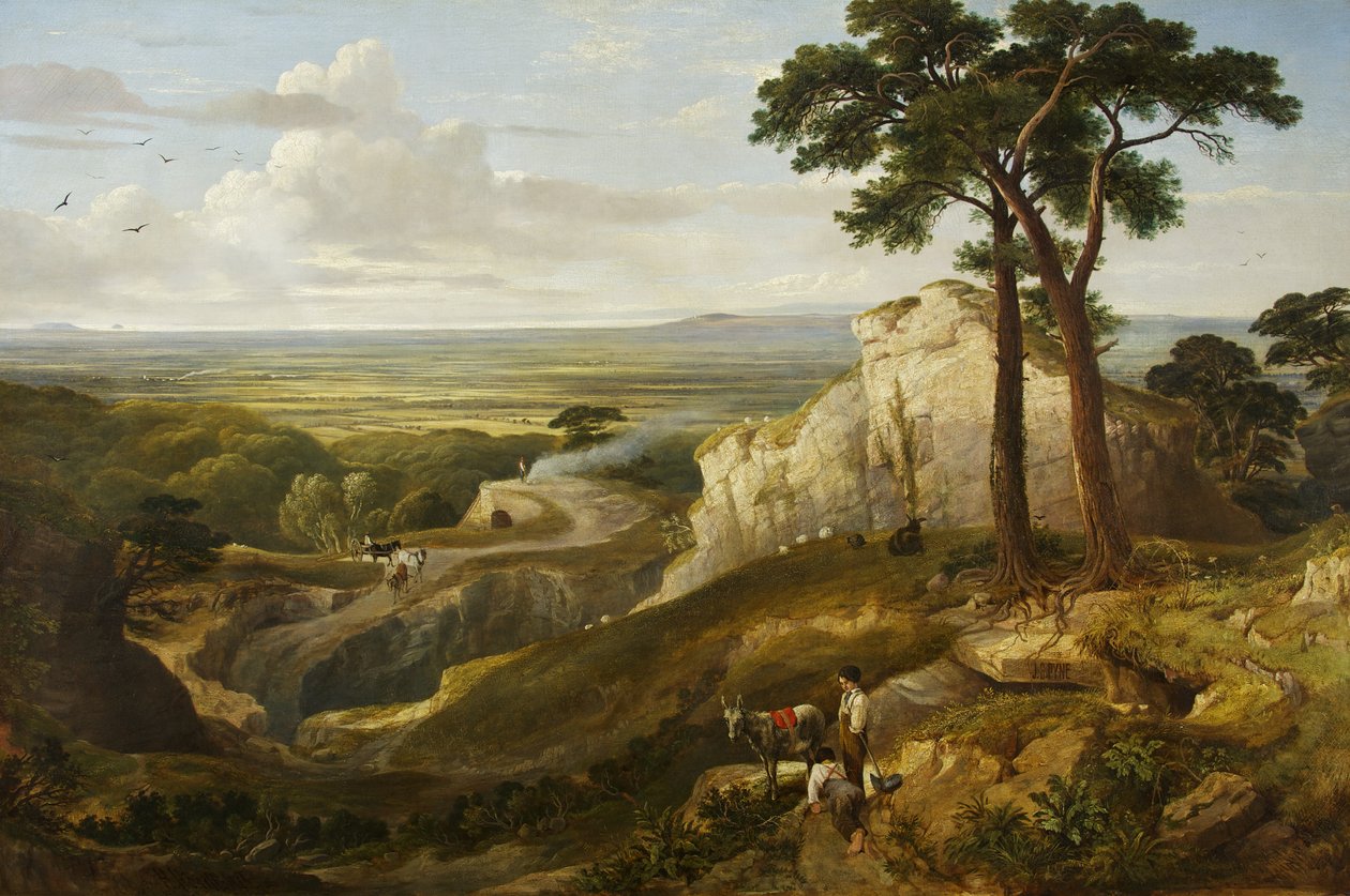 Näkymä Mendipsistä, n. 1840 (öljy kankaalle) tekijältä James Baker Pyne