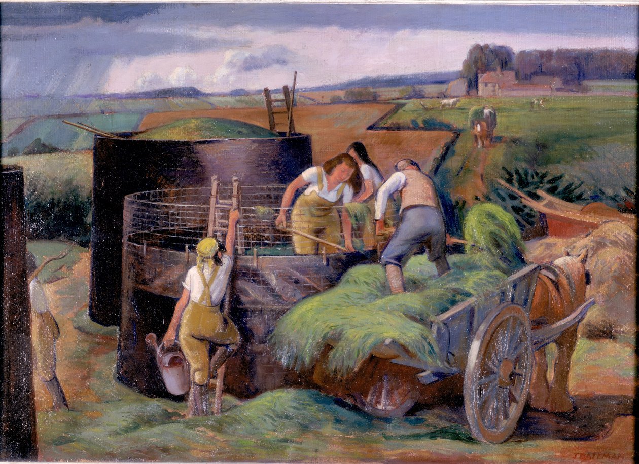 Säilörehu, n. 1940 (öljy kankaalle) tekijältä James Bateman