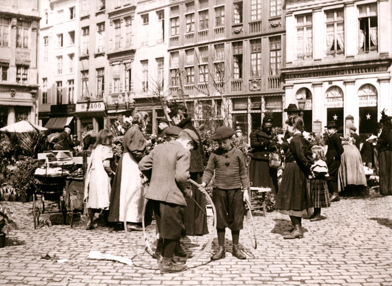 Pojat vanteilla torilla, Rotterdam, 1898. tekijältä James Batkin