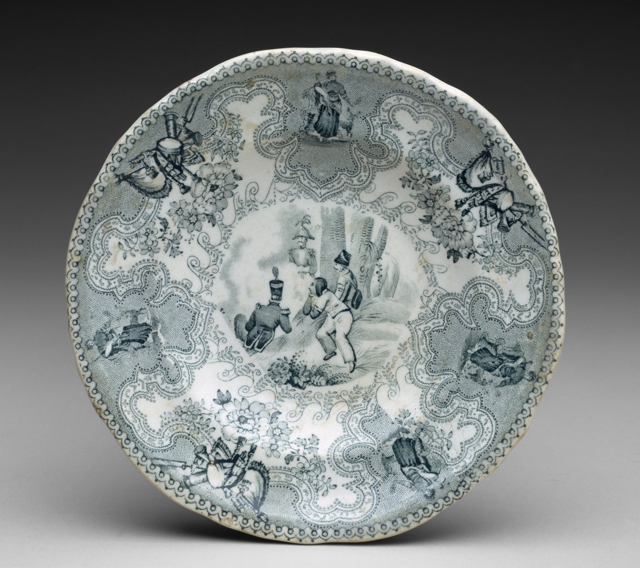 Lauta, n. 1837-44 (siirtopainettu keramiikka) tekijältä James Beech