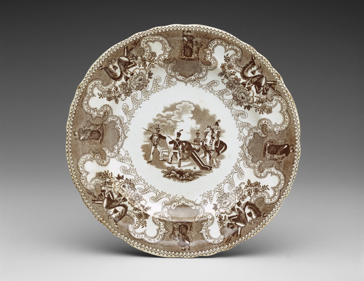 Lauta, n. 1837-44 (siirtopainettu keramiikka) tekijältä James Beech