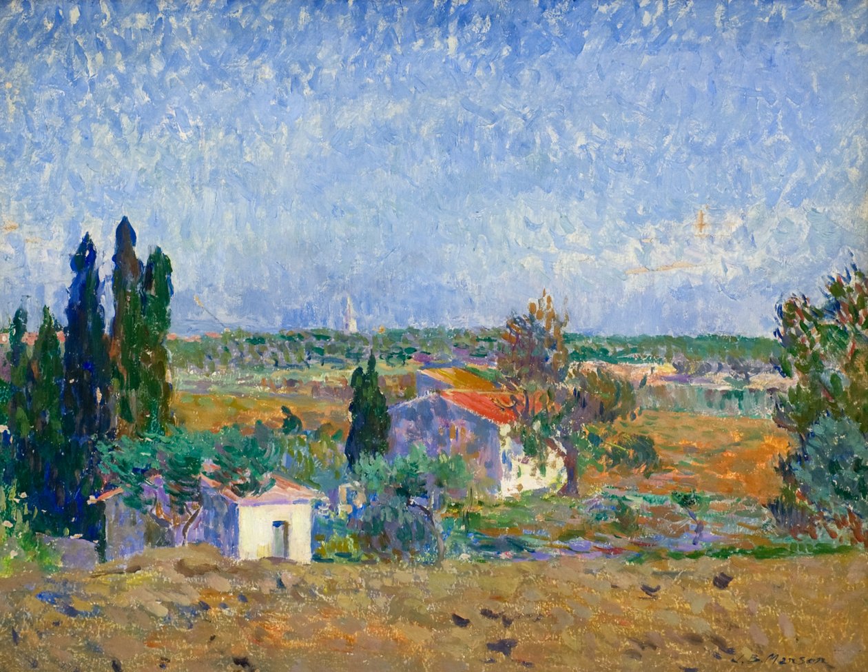 Maisema, 1900-luku (öljy aluksella) tekijältä James Bolivar Manson
