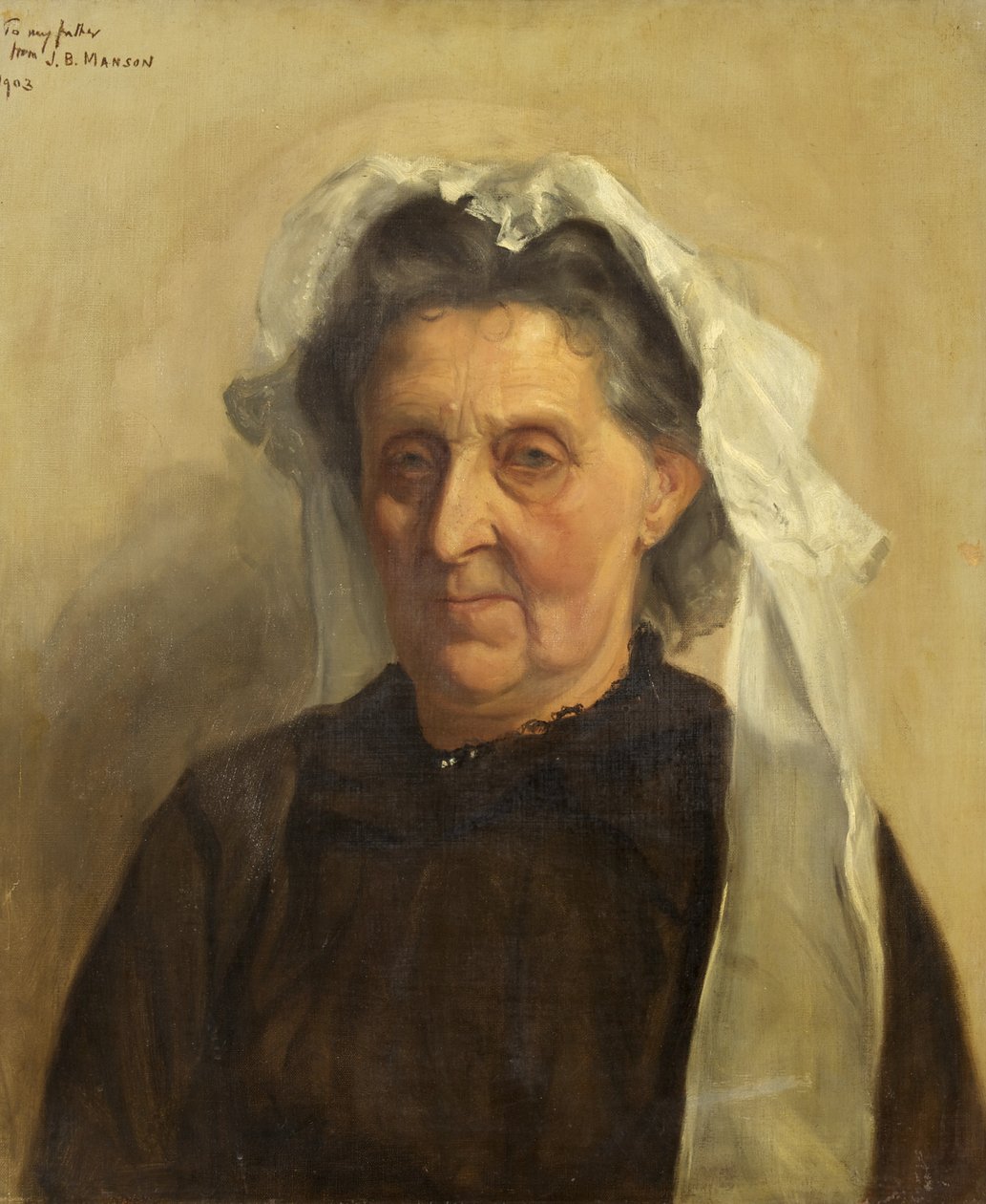 Vanha nainen valkolakissa, 1903 tekijältä James Bolivar Manson