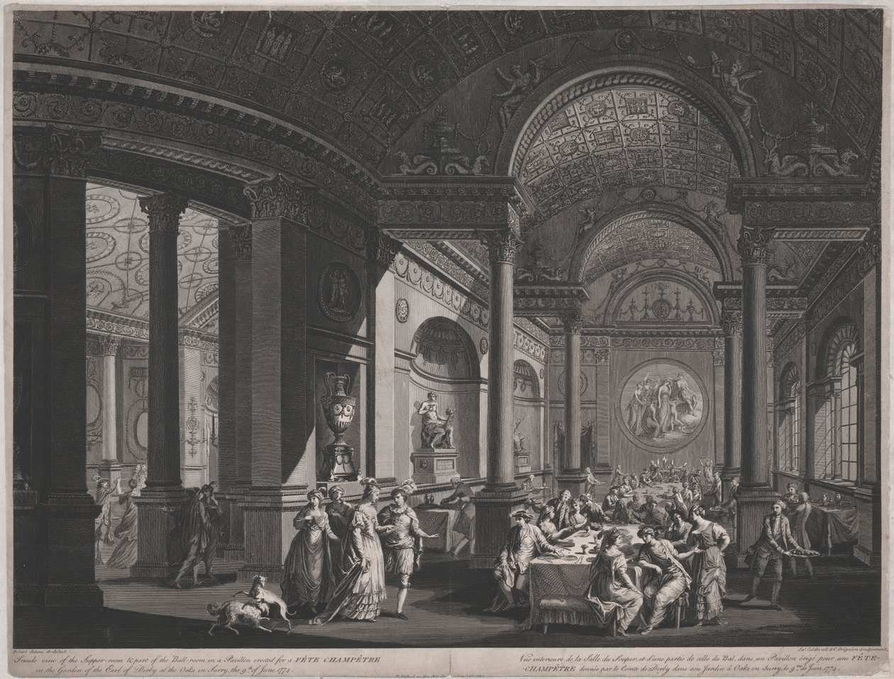 Fete Champetre, 9 de junho de 1774 (dentro da sala de jantar) finlandesa tekijältä James Caldwall