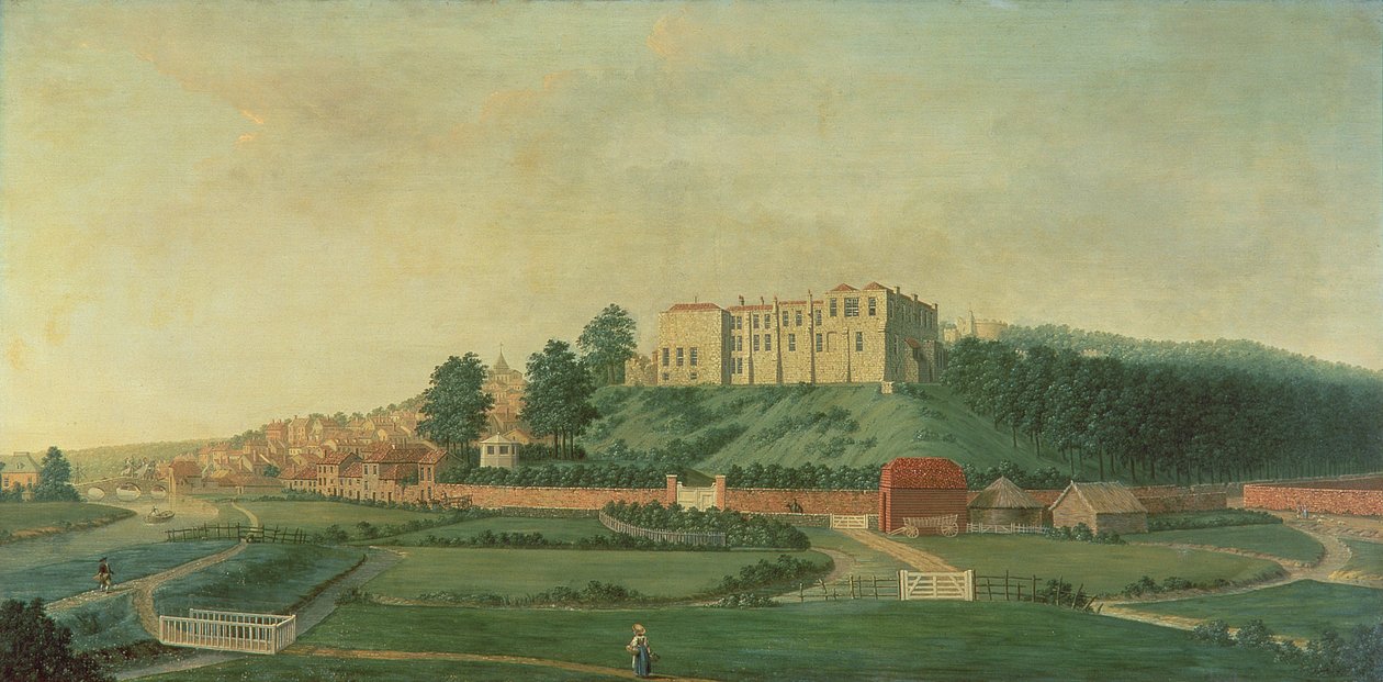 Arundelin linna idästä, noin 1770 tekijältä James Canter