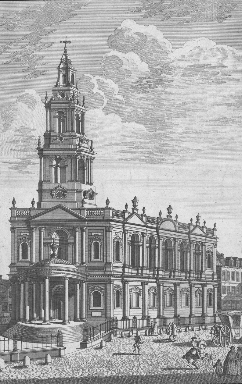 St Marys Church Strandissa, Lontoossa, 1700-luvun puoliväli tekijältä James Cole