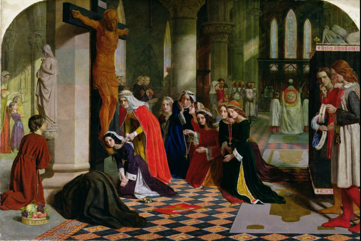 Unkarin kuningatar Elisabetin luopuminen, 1850 (ks. myös 102306). tekijältä James Collinson