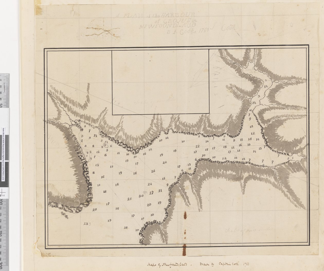 ib. Newfoundlandin Croquen sataman suunnitelma tekijältä James Cook