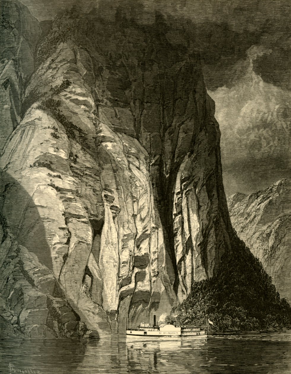 "Under Trinity Rock, Saguenay", 1874. tekijältä James David Smillie