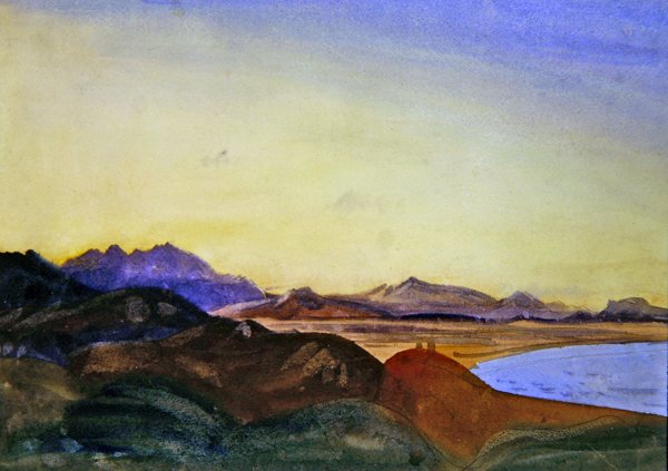 Collioure, Canigoure in the Distance (akvarelli kynällä paperille) tekijältä James Dickson Innes
