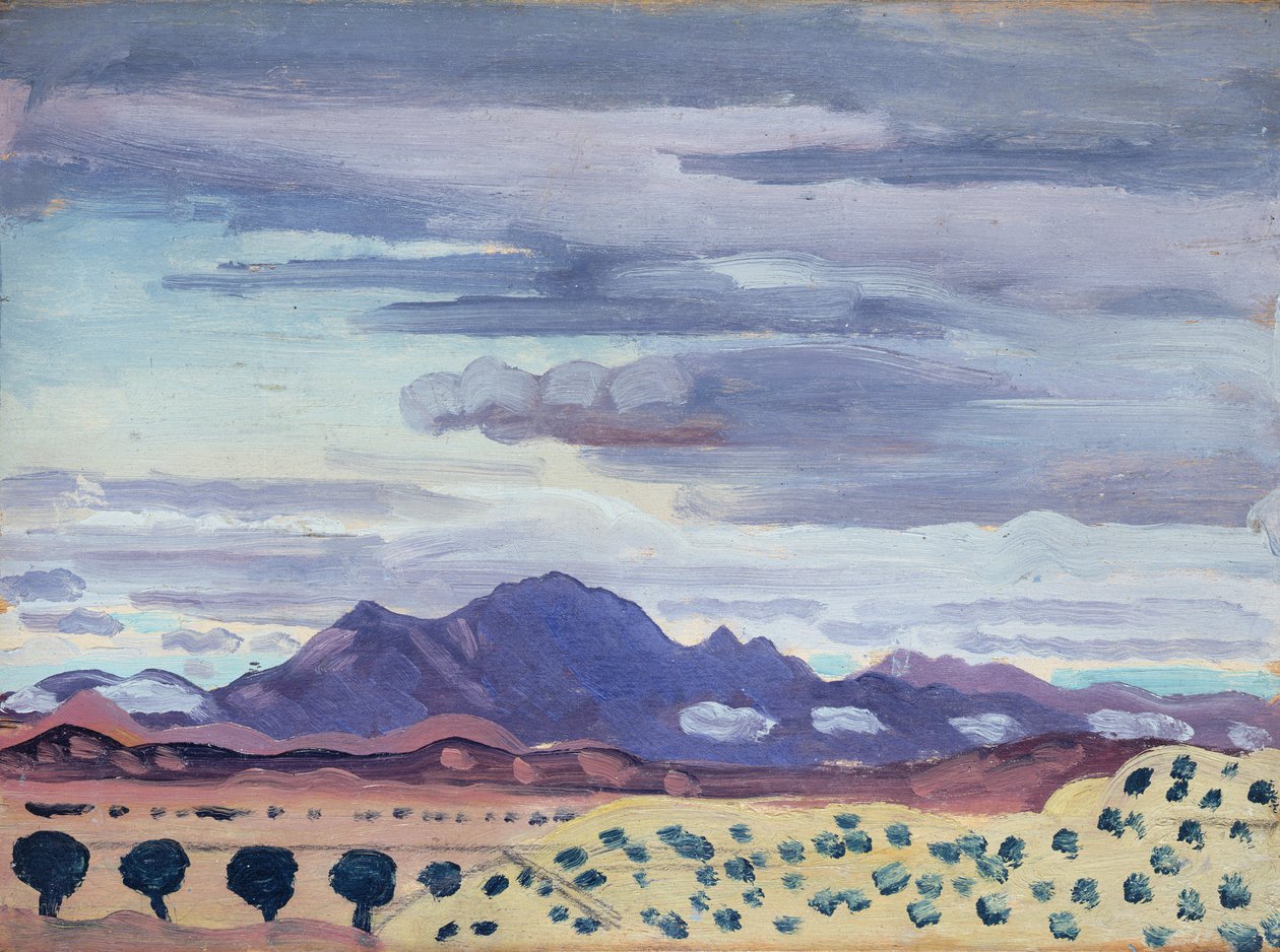 Pyreneillä, n. 1911 (öljy paneelille) tekijältä James Dickson Innes