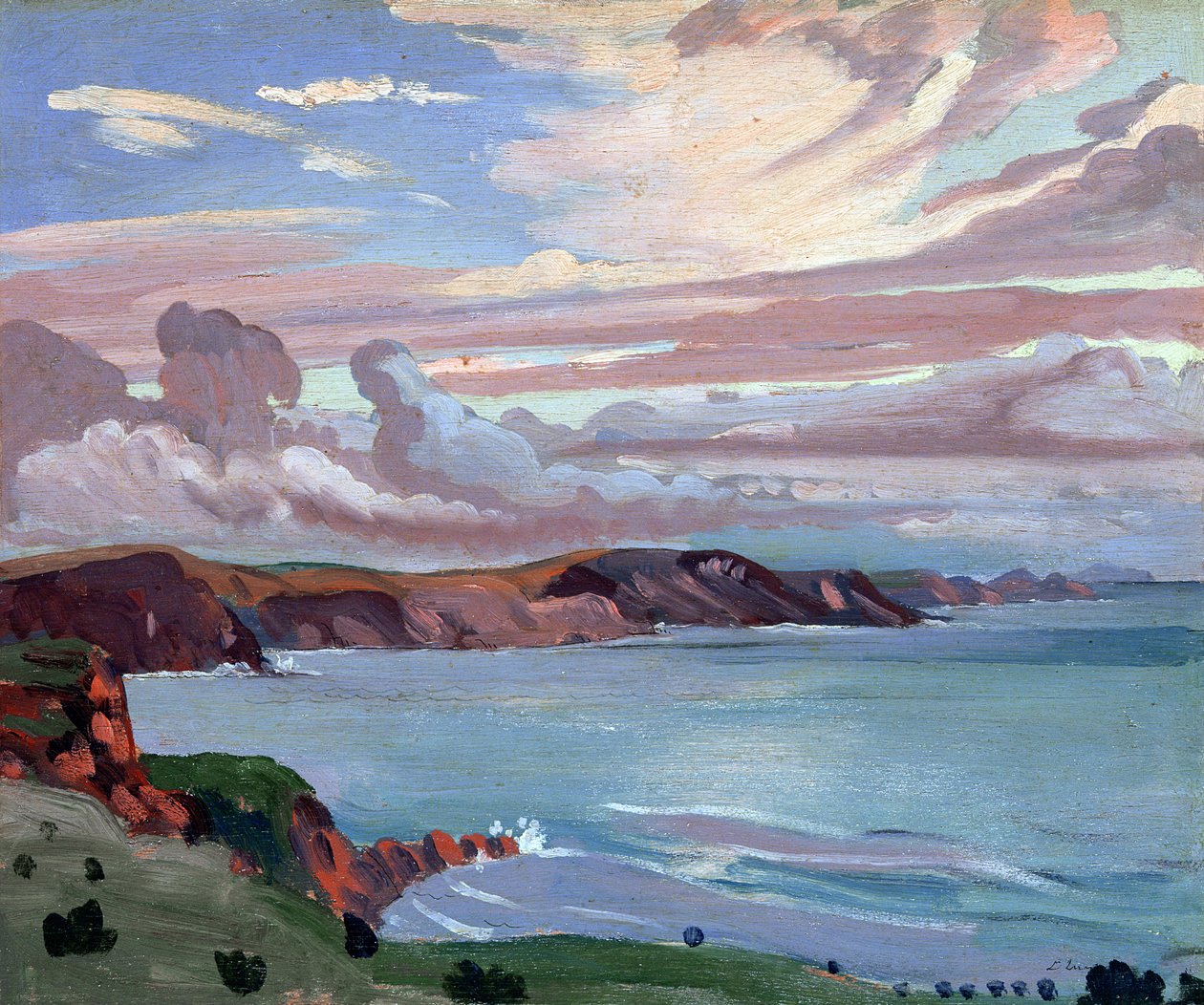 Pembroke Coast (öljy paneelille) tekijältä James Dickson Innes