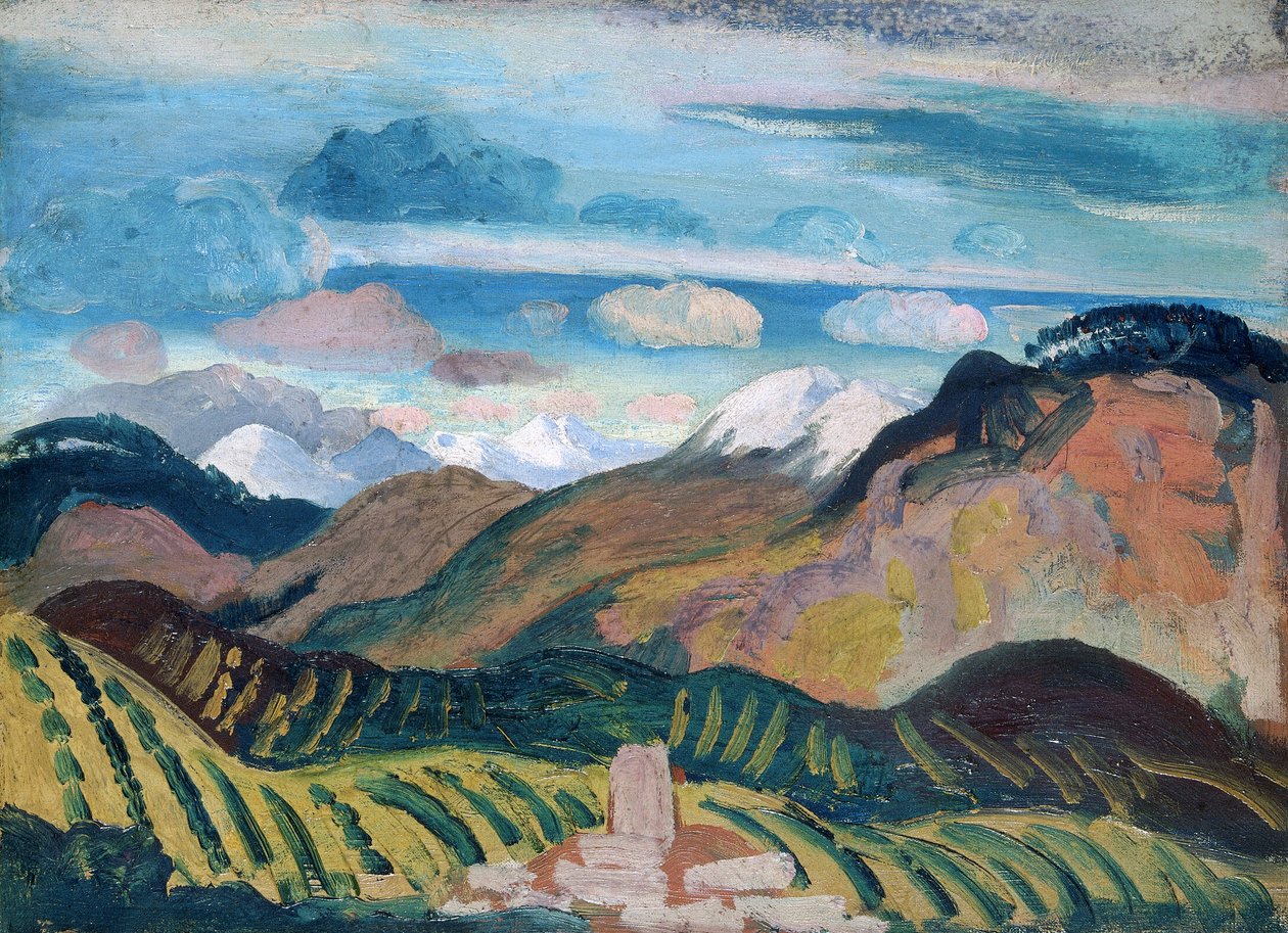 "Vernet", Provencen maisema, 1912 tekijältä James Dickson Innes
