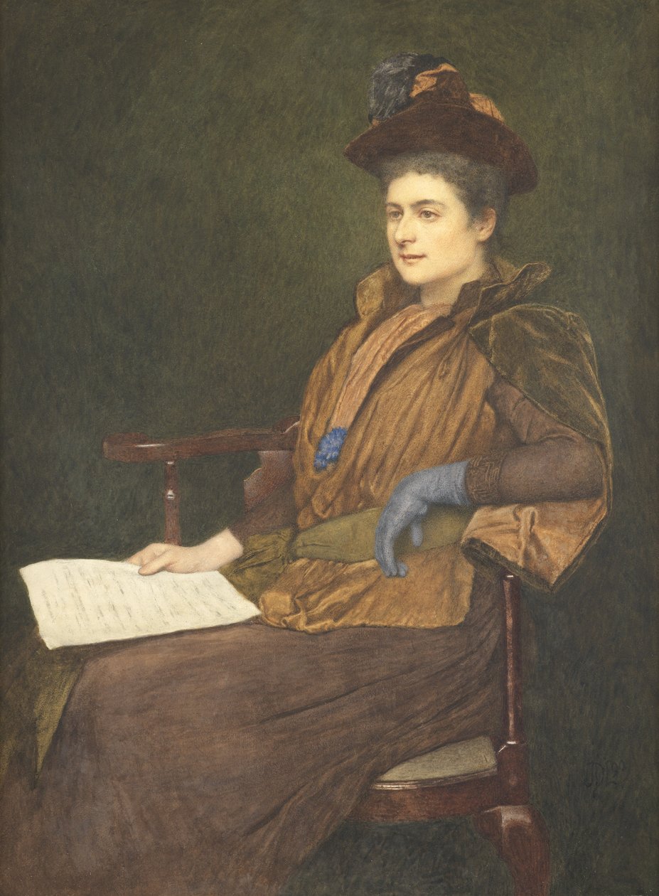 Neiti Agnes Ashbee, 1890 (wc ja guassi paperilla) tekijältä James Dromgole Linton