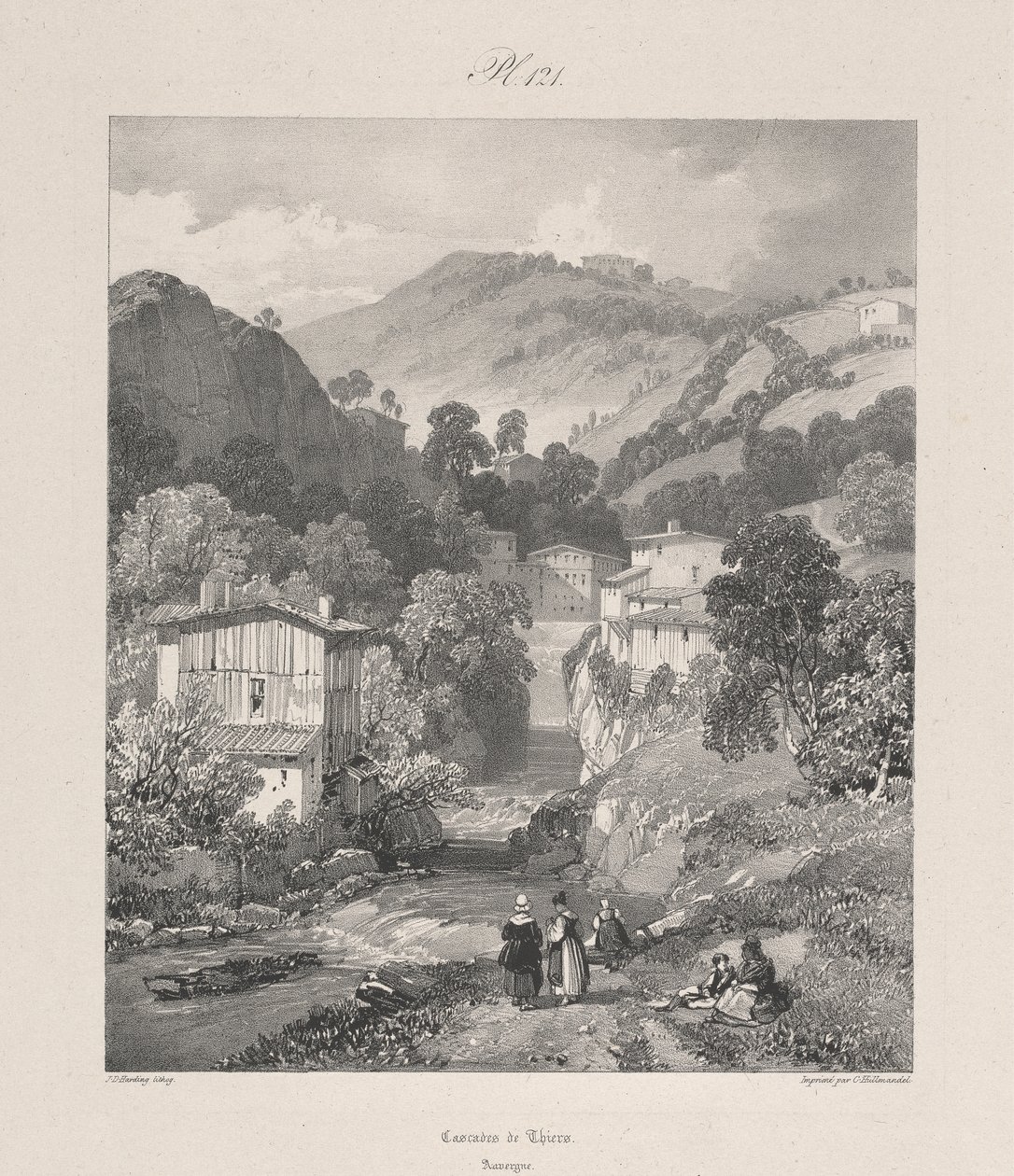 Thiersin vesiputoukset, Auvergne tekijältä James Duffield Harding