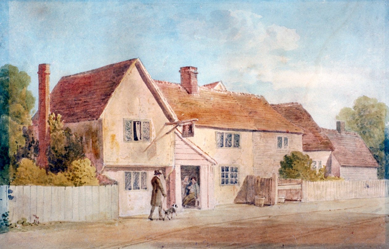 "Mökit Chadwellissa, Essexissä", 1800-luku. tekijältä James Duffield Harding