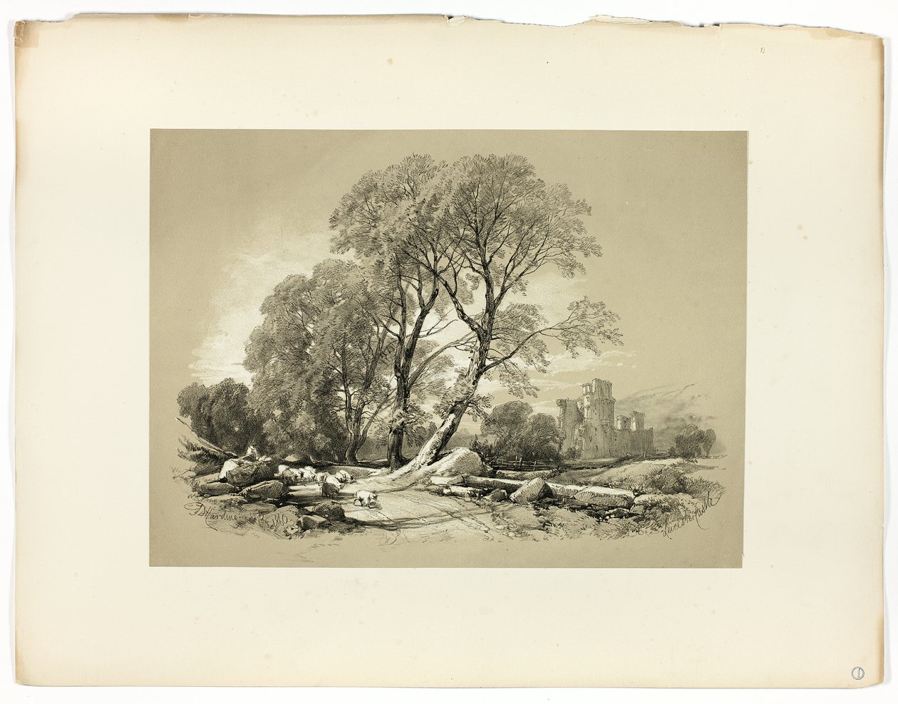 Leicesterin linna, Picturesque Selectionsista tekijältä James Duffield Harding