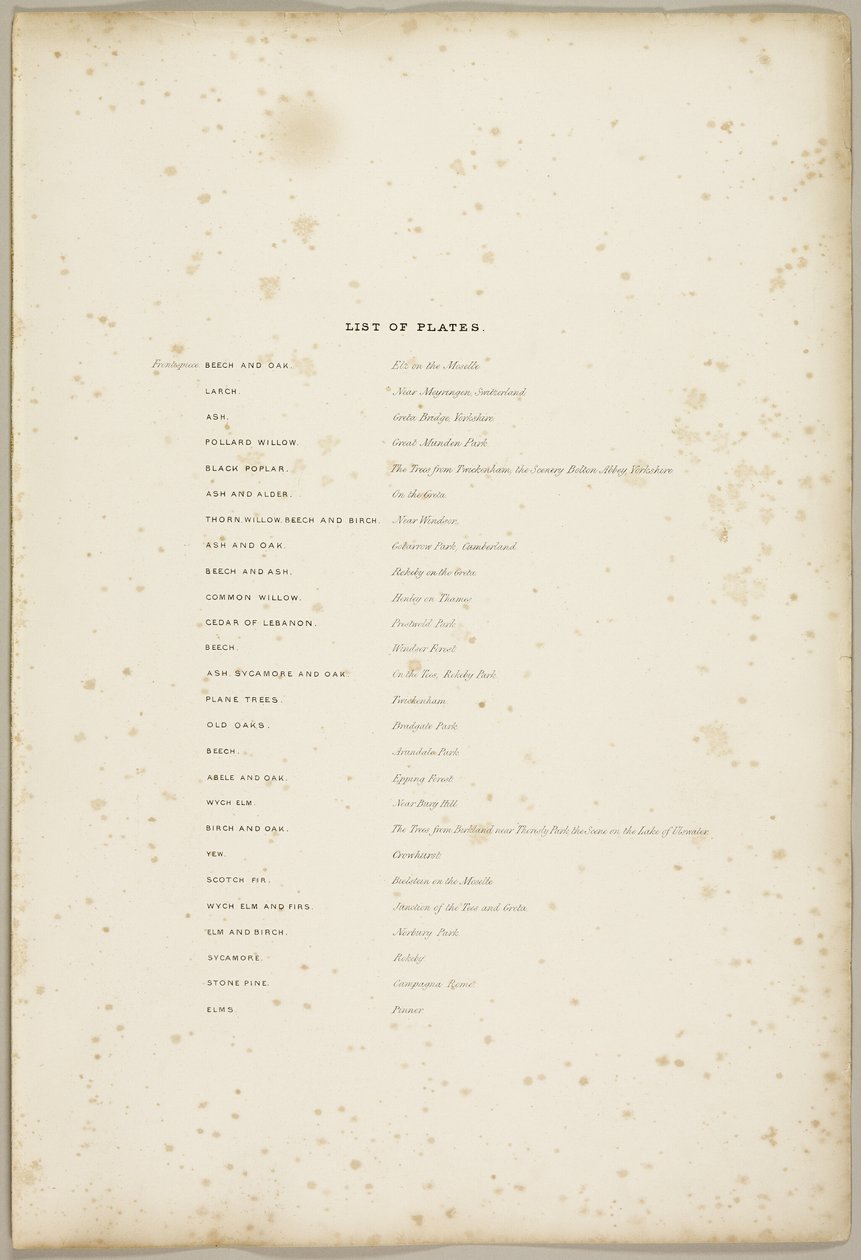 Llista de plaques, de The Park i Forestfinnish tekijältä James Duffield Harding