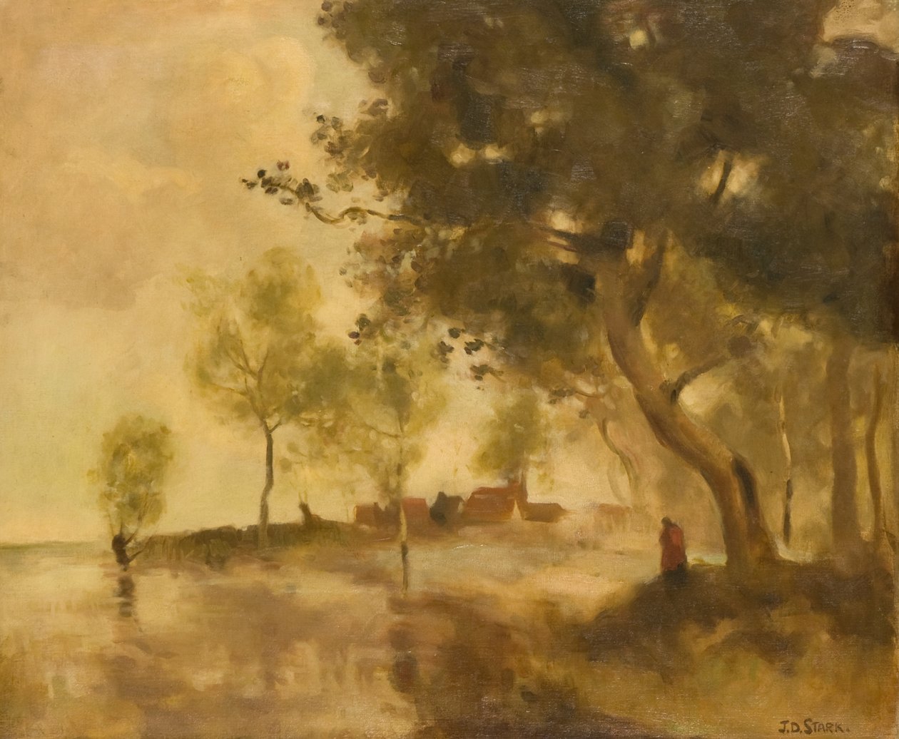 Maisema, n. 1915 (öljy kankaalle) tekijältä James Duncan Stark
