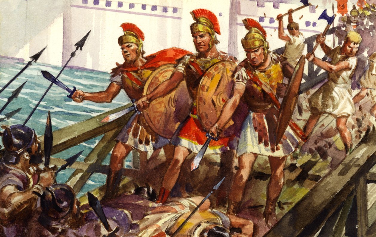 Horatius Cocles puolustamassa Pons Subliciusta (guassi paperille) tekijältä James Edwin McConnell