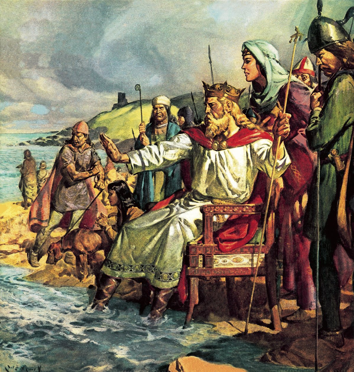 Kuningas Canute uhmaa aaltoja tekijältä James Edwin McConnell
