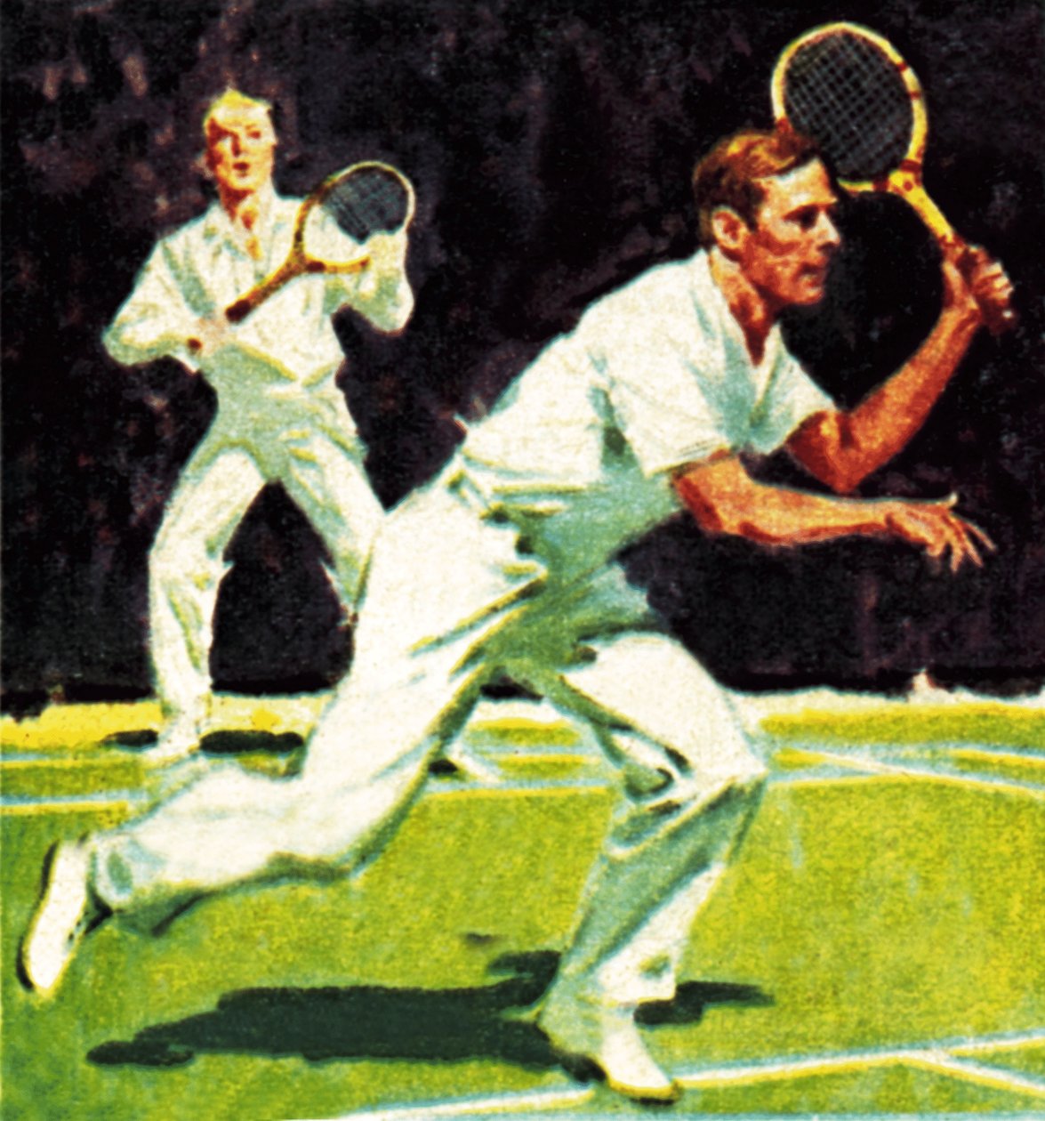 Kuningas Yrjö VI pelasi miesten kaksinpelissä Wimbledonissa vuonna 1926. tekijältä James Edwin McConnell