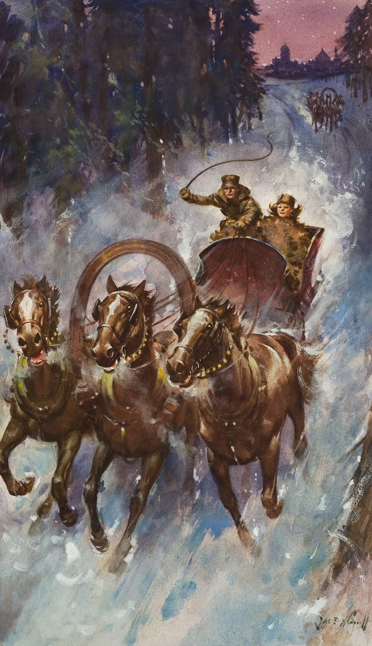 Sleigh Ride (guassi paperille) tekijältä James Edwin McConnell