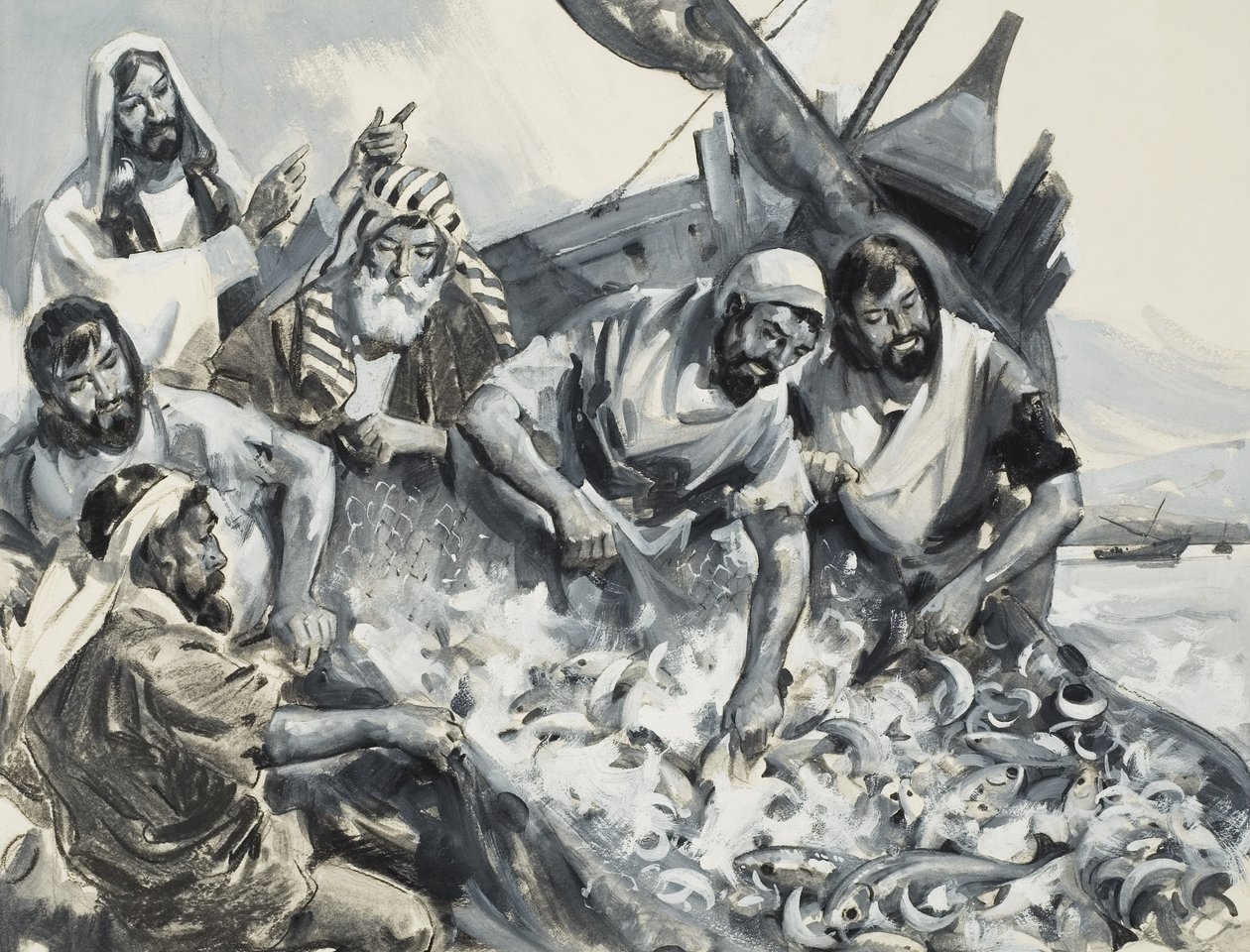 Ihmisten kalastajat (guassia paperille) tekijältä James Edwin McConnell