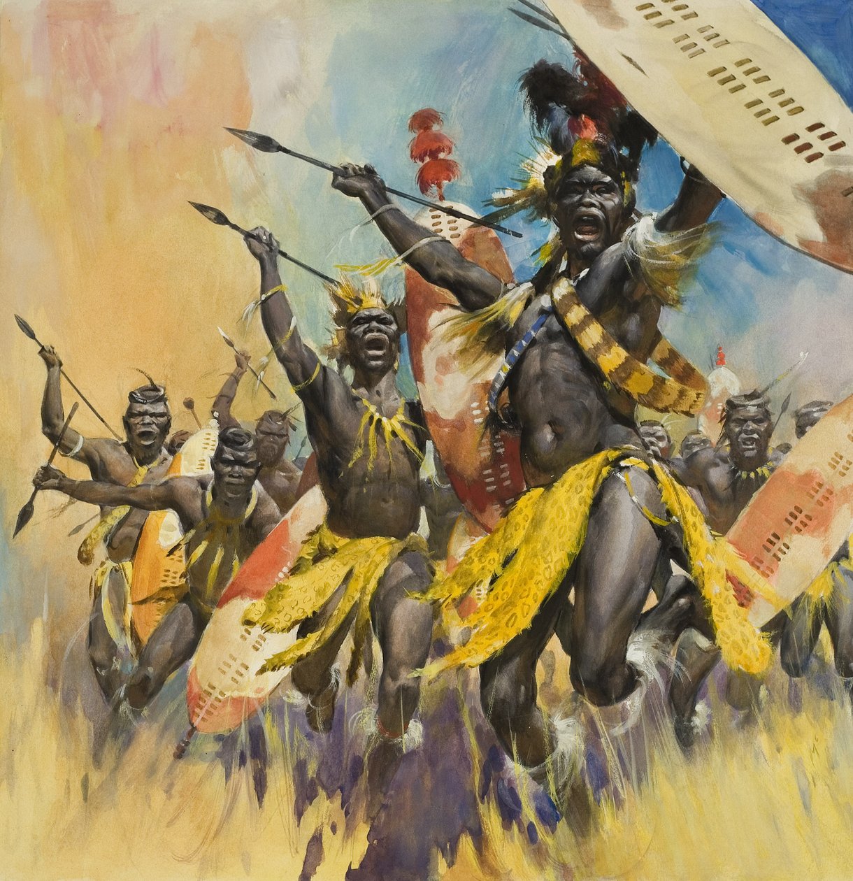 Zulu Warriors (guassi paperille) tekijältä James Edwin McConnell