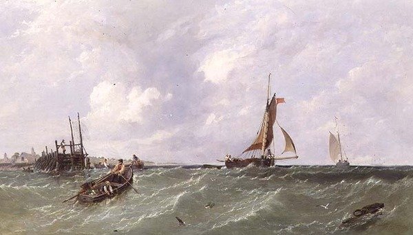 Kalastajat munivat hummeriruukkuja tekijältä James Edwin Meadows