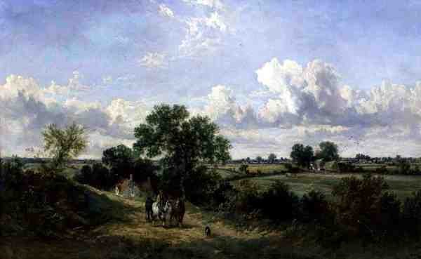 Paluu kotiin sadonkorjuusta, Suffolk (öljy kankaalle) tekijältä James Edwin Meadows
