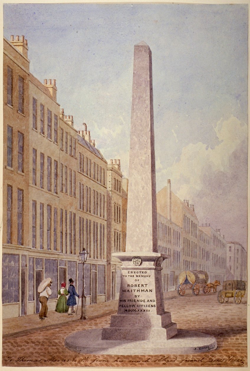 Muistomerkki Farringdon Streetin ja Fleet Streetin risteyksessä Lontoon Cityssä, 1833 tekijältä James Elmes