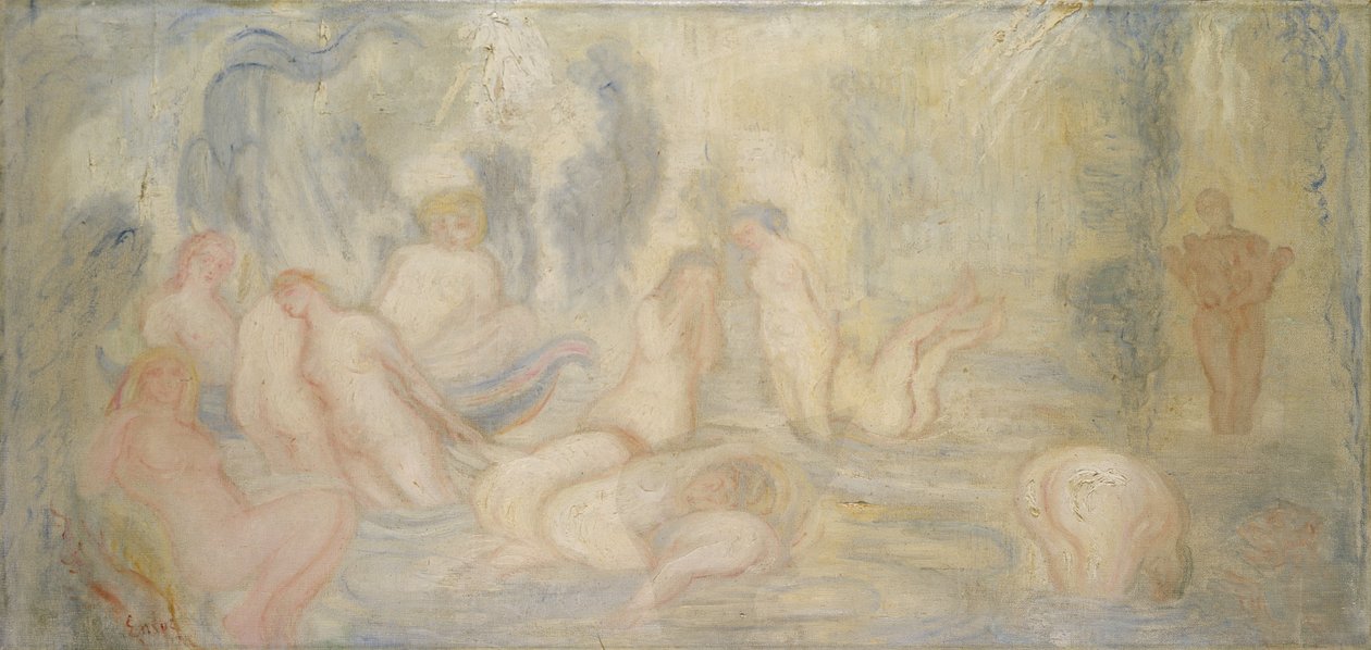 Meninas de banho (linhas curvas e onduladas) 1911 (óleo sobre tela) finlandês tekijältä James Ensor