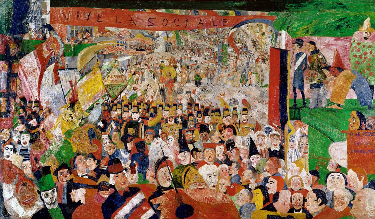 Kristuksen voittoisa tulo Brysseliin tekijältä James Ensor