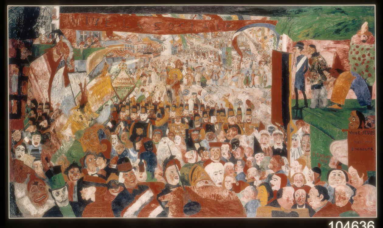 Kristuksen saapuminen Brysseliin vuonna 1889 tekijältä James Ensor