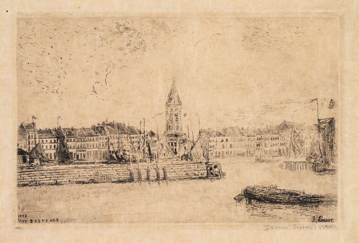 Näkymä Oostendeen itään päin tekijältä James Ensor