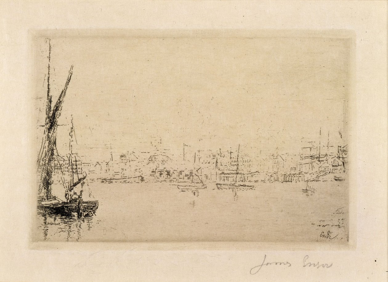 Näkymä Oostenden satamaan tekijältä James Ensor