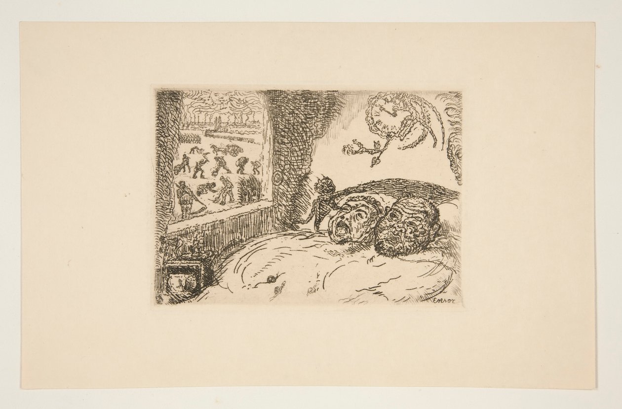 La paresse (Sloth), portfoliosta Les p?ch?s capitaux (Kuolemansynnit) tekijältä James Ensor
