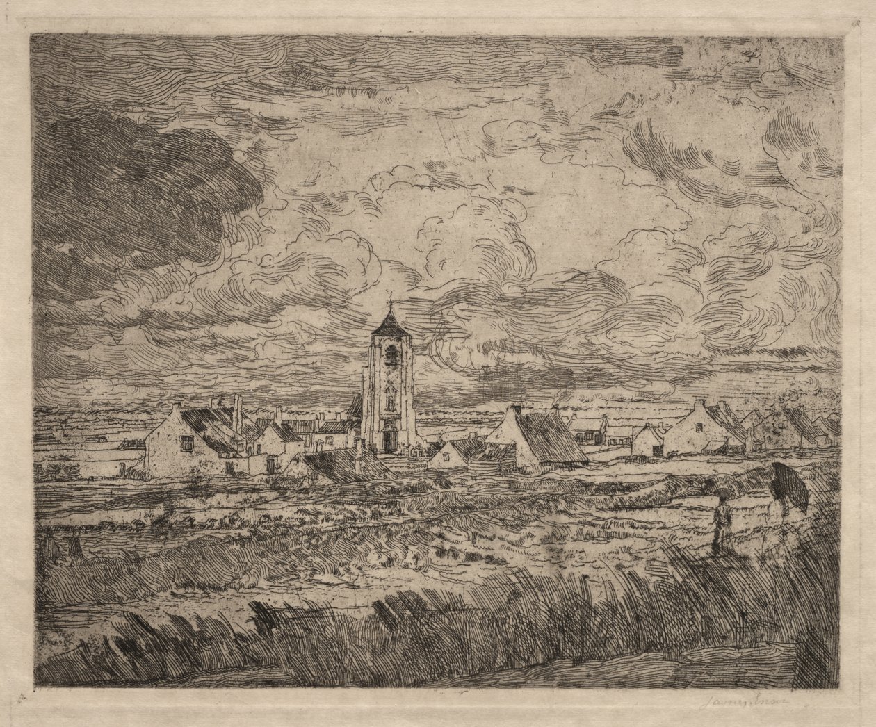 Laaja näkymä Mariakerkestä tekijältä James Ensor