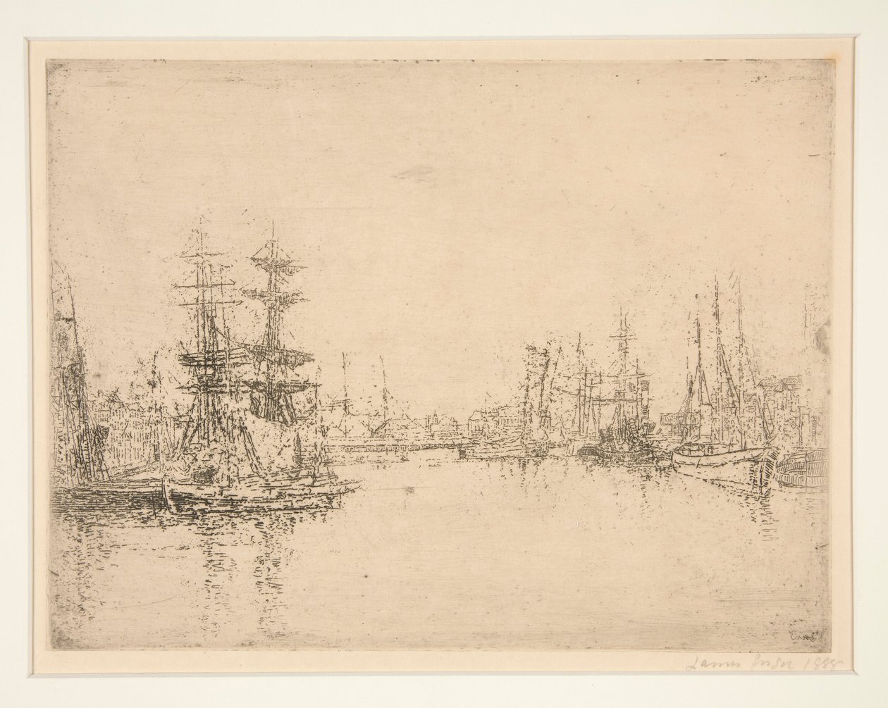 Main Dock, Oostende (The Main Dock, Ostend) tekijältä James Ensor