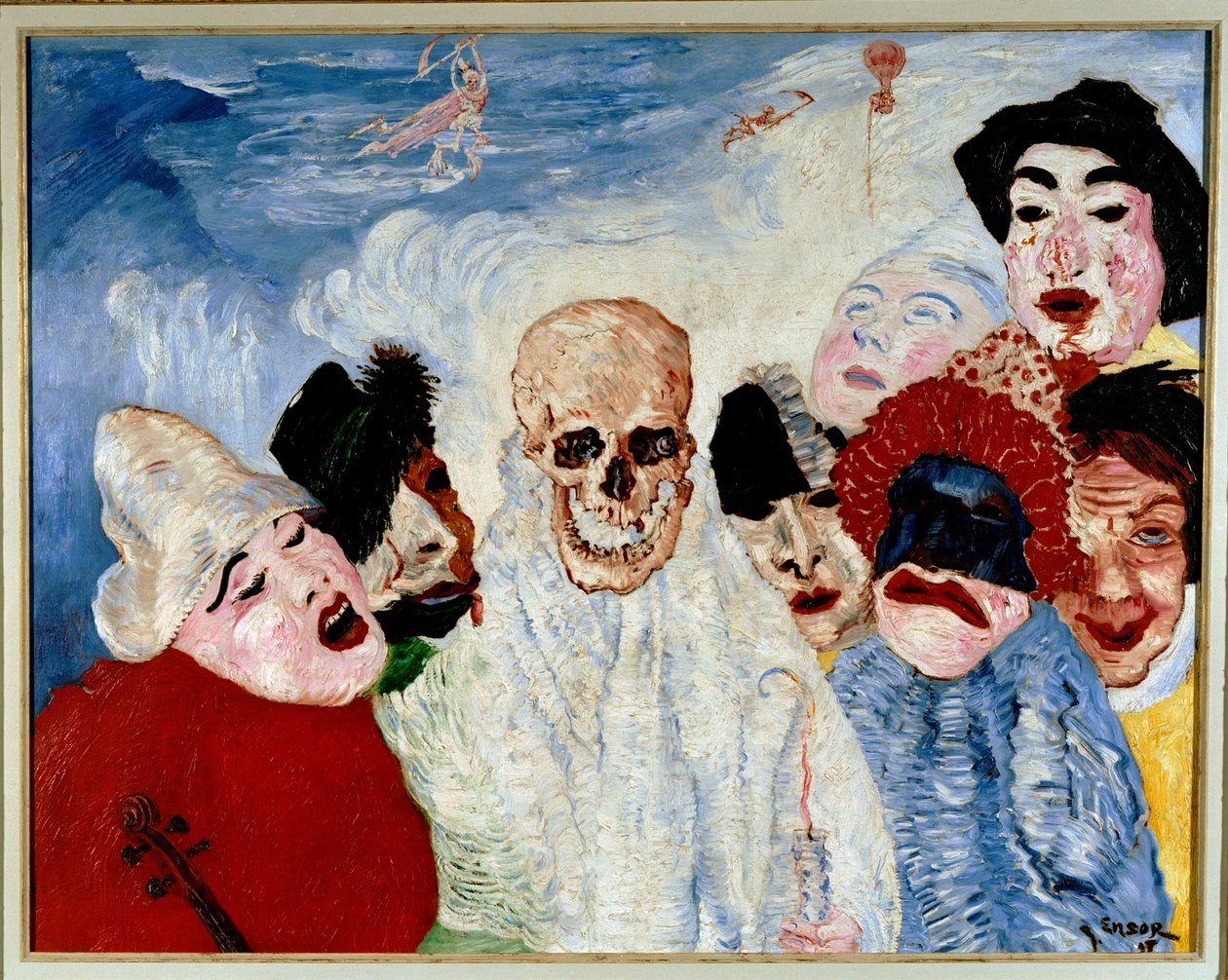Naamiot ja kuolema Naamiot ja kuolema, 1897. tekijältä James Ensor