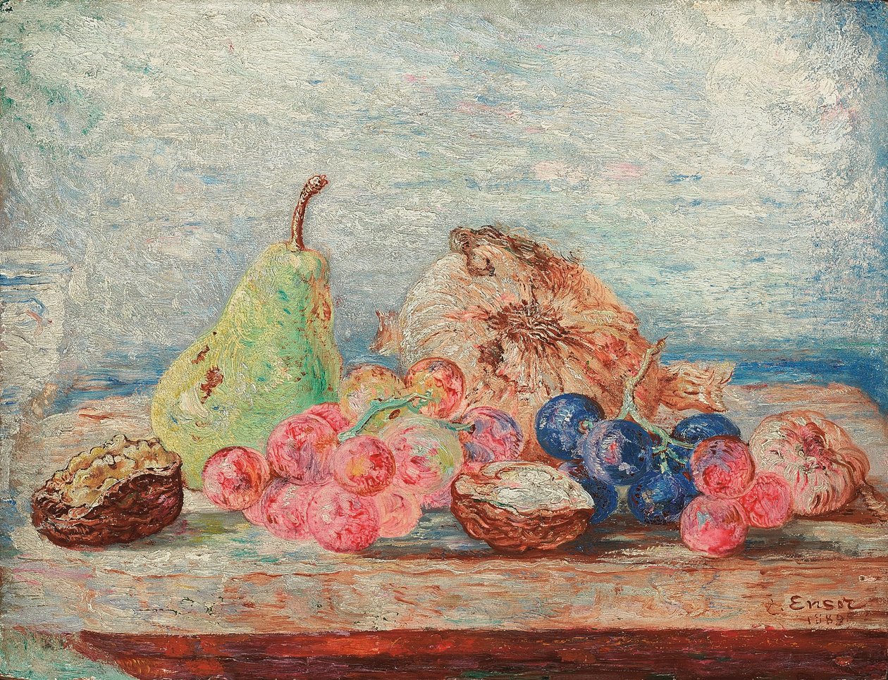 Päärynät, viinirypäleet, pähkinät; Poires, rusinat, noix tekijältä James Ensor
