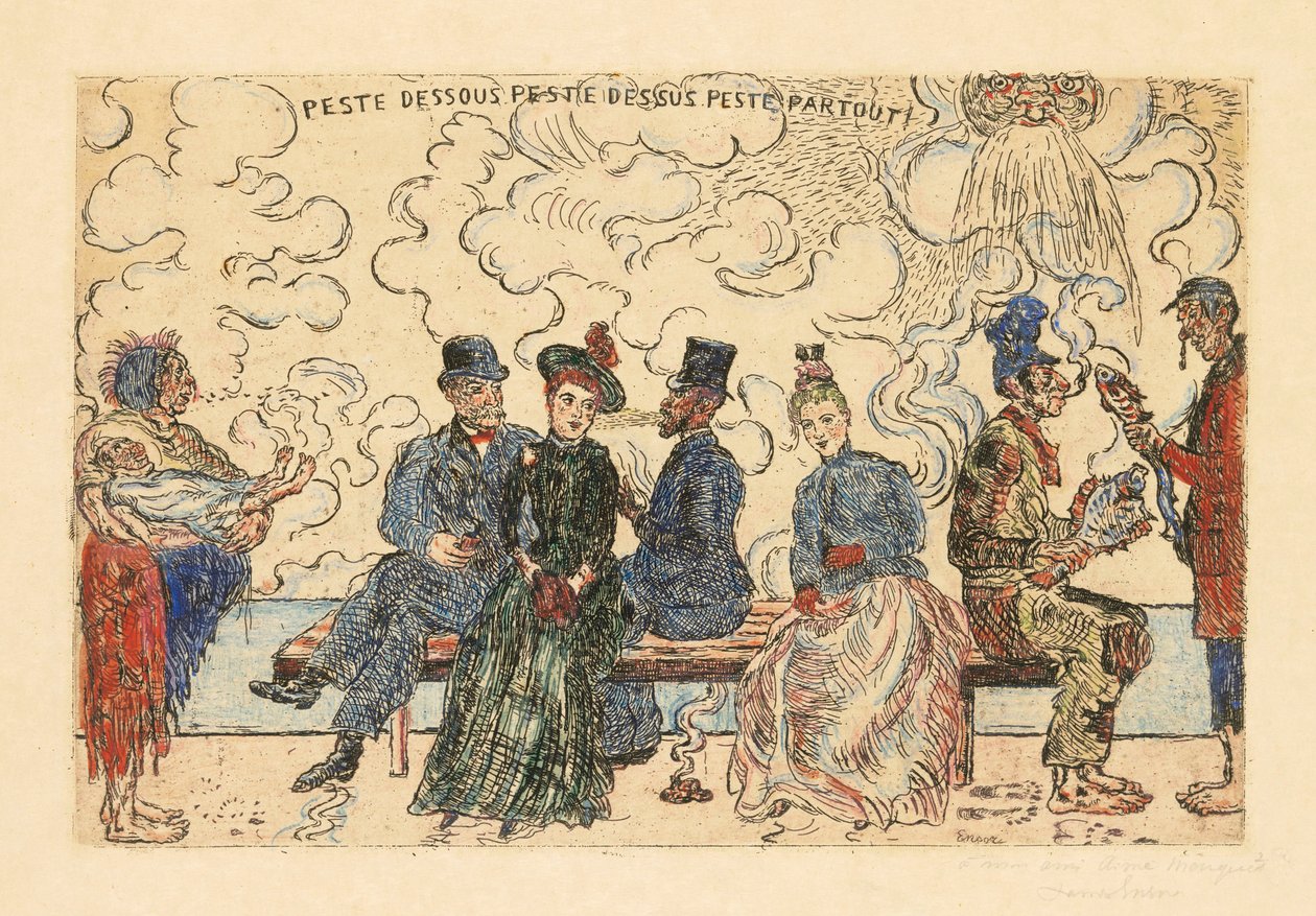 Rutto alla, Rutto ylhäällä, Rutto kaikkialla (Saaste alla, Saastuminen ylhäällä, Saastuminen kaikkialla) tekijältä James Ensor