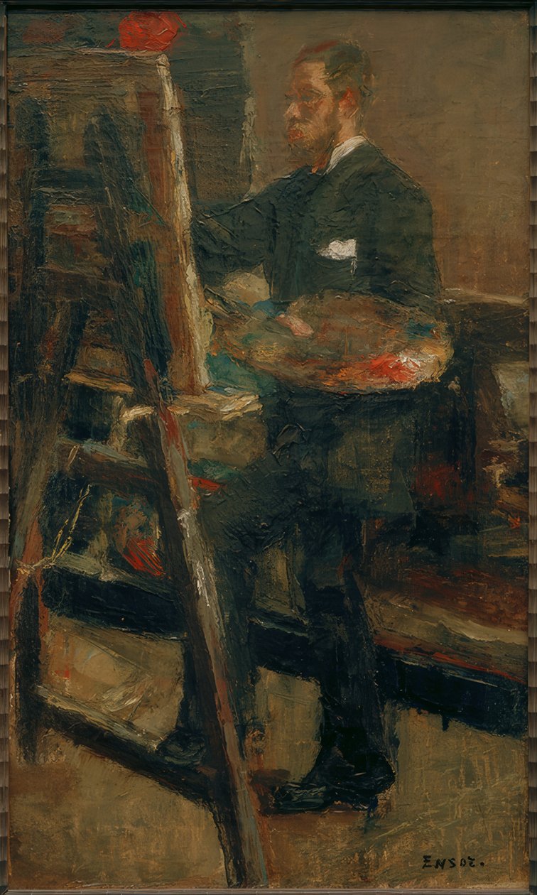 Willy Finchin muotokuva maalaustelineessä tekijältä James Sidney Ensor