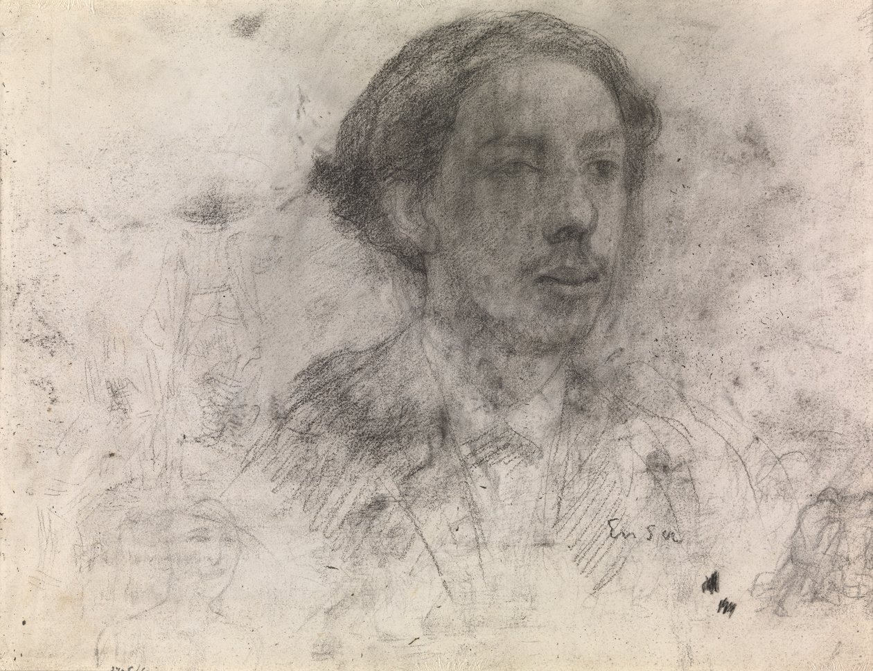 Omakuva (paperilla) tekijältä James Ensor
